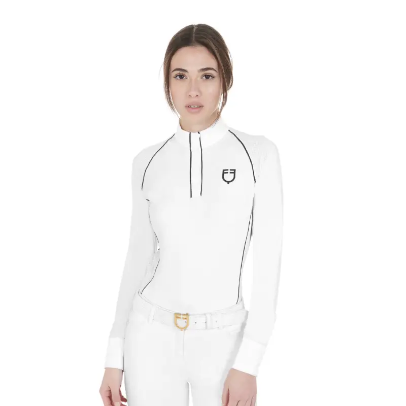Saldi POLO DONNA SLIM FIT DA CONCORSO CON INSERTI IN MESH