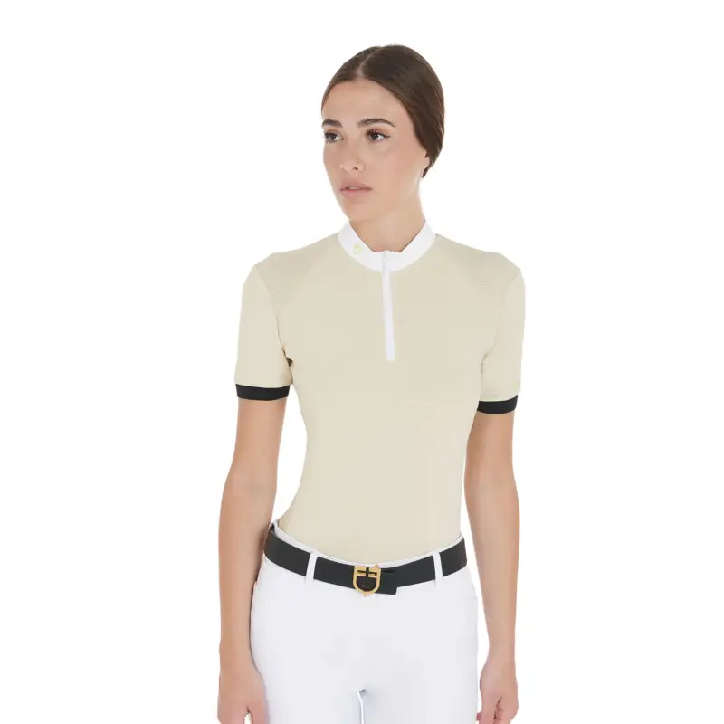 Promozione POLO DONNA SLIM FIT CON SPALLINI A CONTRASTO