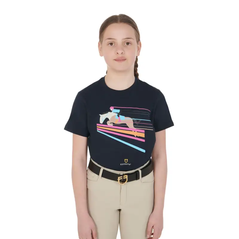 T-SHIRT BAMBINA SLIM FIT STAMPA SALTO COLORATO Must-Have