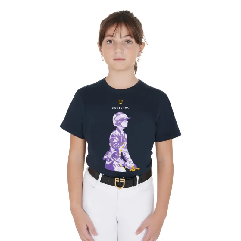 T-SHIRT BAMBINI SLIM FIT CON STAMPA CAVALIERE Offerta Del Giorno