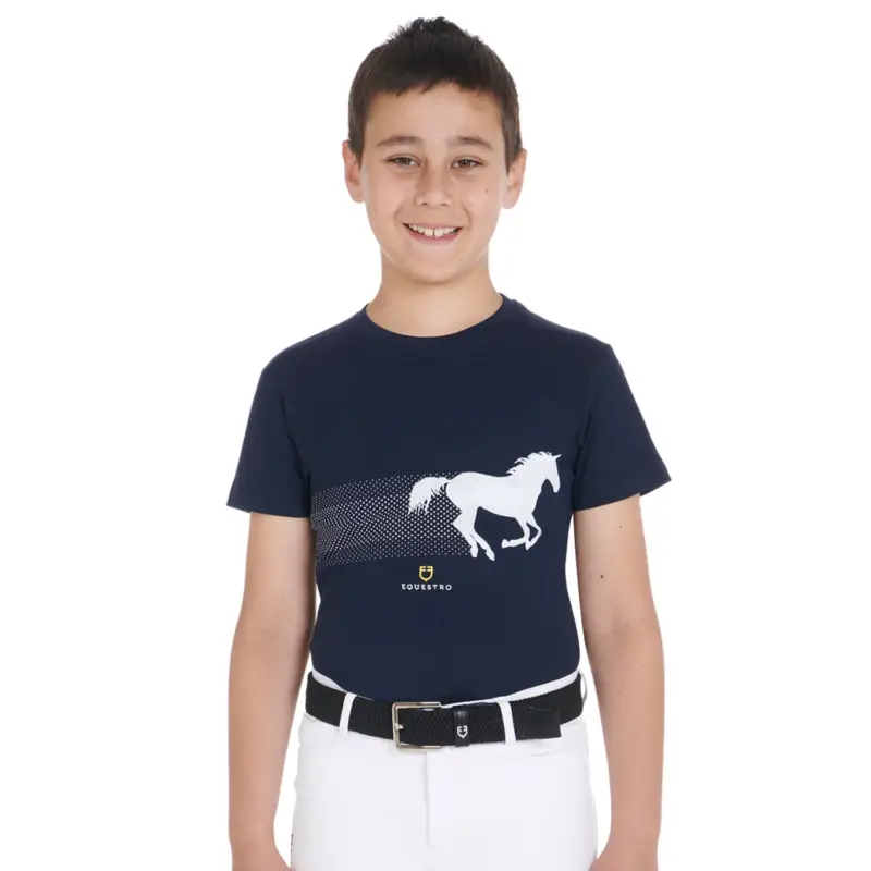 Solo Oggi T-SHIRT BAMBINO SLIM FIT CON STAMPA CAVALLO DA CORSA