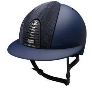 Casco Equitazione Cromo 2.0 / Matt Blu / Galassia Blu / Visiera Polo Large Professionale