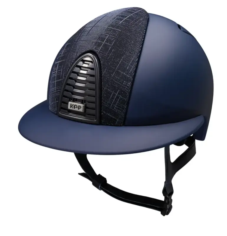 Casco Equitazione Cromo 2.0 / Matt Blu / Galassia Blu / Visiera Polo Large Professionale