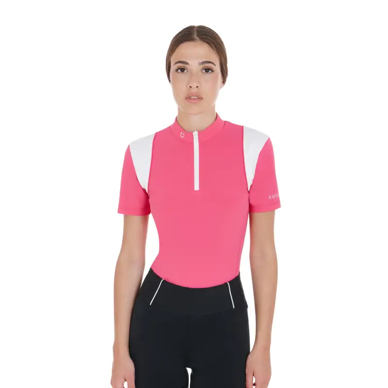 POLO DONNA SLIM FIT DA ALLENAMENTO CON INSERTI IN MESH Promo Stagionale