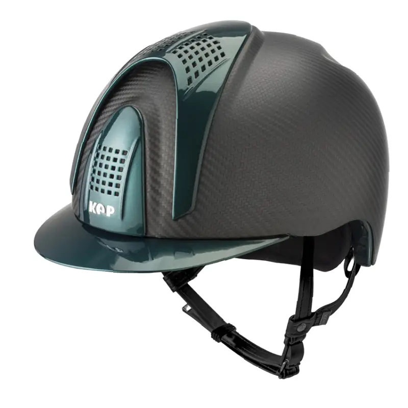 CASCO IN CARBONIO E-LIGHT NERO OPACO CON VISIERA VERDE METALIZZATO E 3 TASSELLI VERDE METALLIZZATO Miglior Prezzo