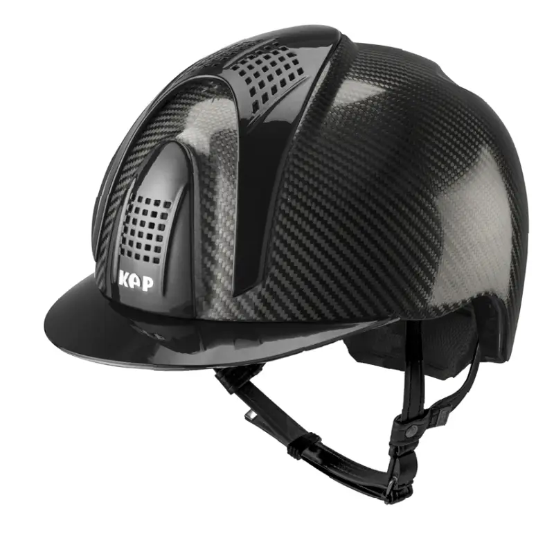 Must-Have CASCO IN CARBONIO E-LIGHT NERO LUCIDO CON VISIERA NERO METALLIZZATO E 3 TASSELLI NERO METALLIZZATO