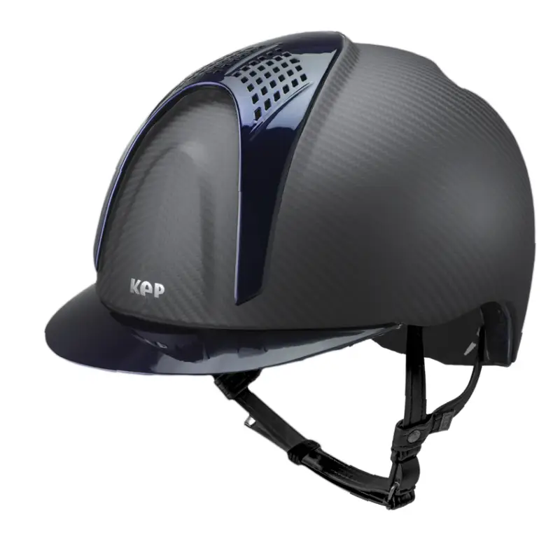 CASCO IN CARBONIO E-LIGHT NERO OPACO CON VISIERA BLU METALLIZZATO E 2 TASSELLI BLU METALIZZATO Solo Oggi