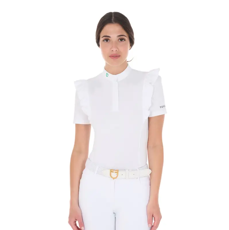POLO CONCORSO DONNA SLIM FIT CON ROUCHES Prezzo Scontato
