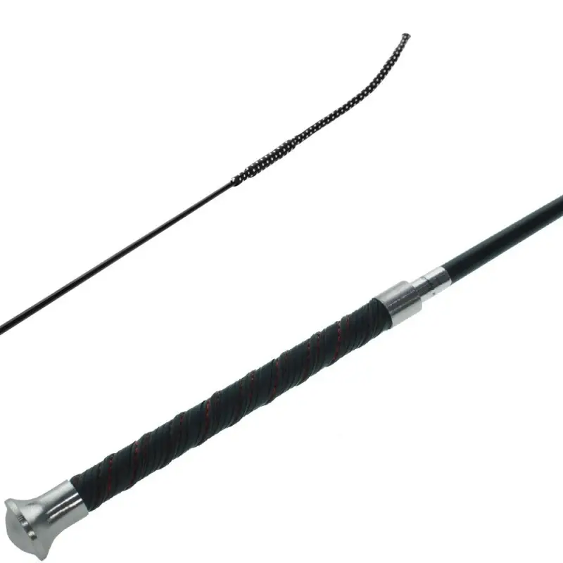 Frustino dressage carbon con manico anti-slip bottone argento. Spedito Oggi
