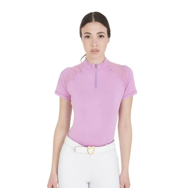 Polo gara bambina Equestro M/C tessuto tecnico Nuova Collezione