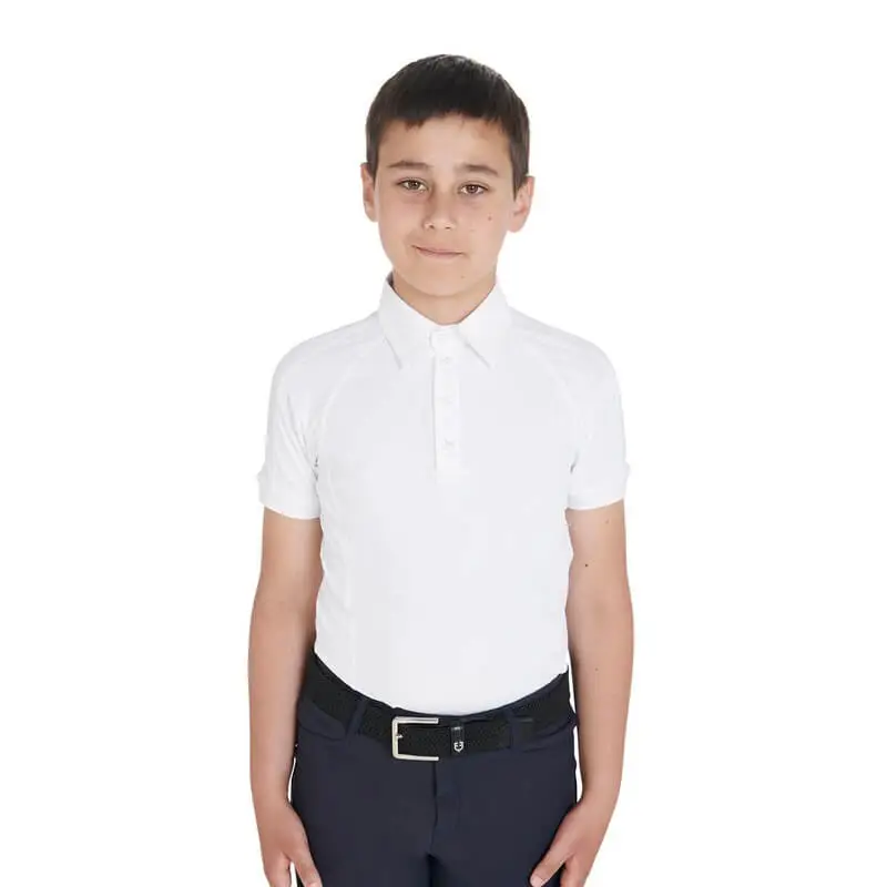 Offerta Del Giorno Polo gara bambino Equestro M/C tessuto tecnico 1/2 mesh