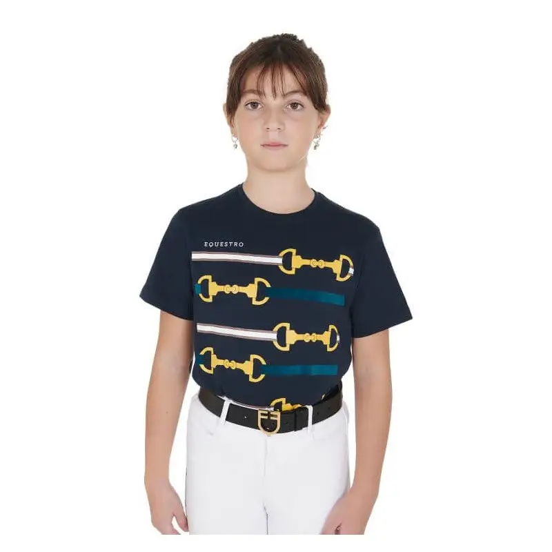 T Shirt Equestro M/C bit with reins Più Venduto