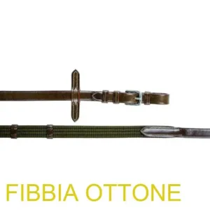 REDINI IN TELA E CUOIO EQUESTRO FIBBIE OTTONE Nuovo Arrivo