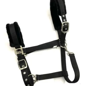 CAVEZZA IN NYLON CON PELLICCIA NERA Super Prezzo