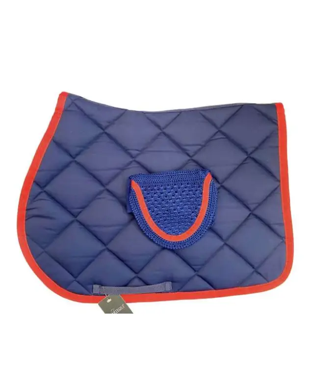 Consegna Rapida SOTTOSELLA E CUFFIA BLU BORDO ROSSO