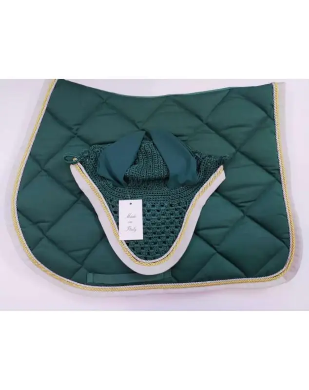 Acquista Ora SOTTOSELLA E CUFFIA VERDE CON GRIGIO