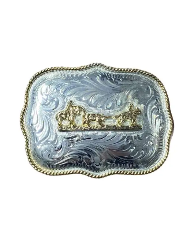 Nuova Collezione FIBBIA WESTERN DECORATA CAVALLI E BOVINO