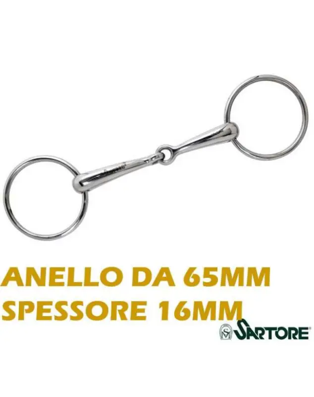 FILETTO PER CAVALLO AD ANELLI INOX PIENO DA 16 MM. Offerta Del Giorno