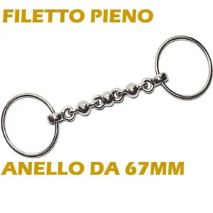 FILETTO PER CAVALLI INOX AD ANELLI CON PALLINE Promozione