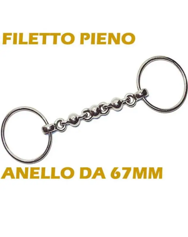FILETTO PER CAVALLI INOX AD ANELLI CON PALLINE Promozione