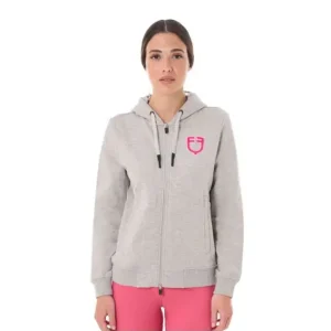 Must-Have FELPA EQUESTRO DONNA CON CAPPUCCIO RICAMO FUXIA