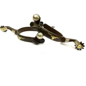 Occasione Imperdibile SPERONI WESTERN FERRO BRUNITO ROTELLA OTTONE