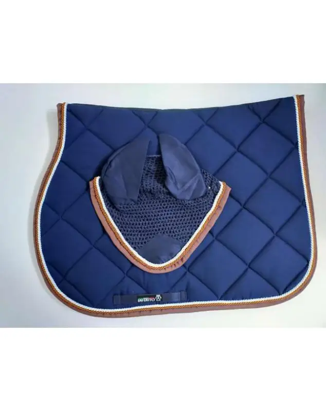 Acquista Ora COMPLETO BLU SOTTOSELLA CON CUFFIA BORDO MARRONE