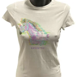 Nuovo Arrivo T-SHIRT EQUESTRO DONNA CON STAMPA COLORATA