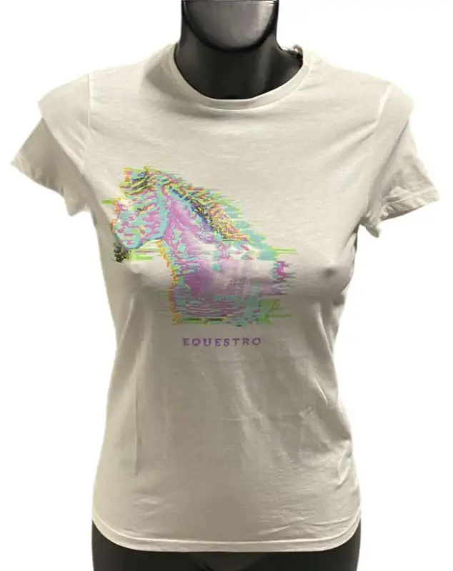 Nuovo Arrivo T-SHIRT EQUESTRO DONNA CON STAMPA COLORATA