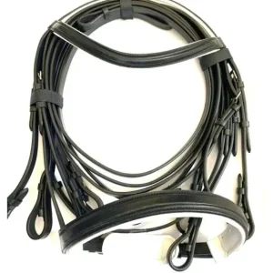 BRIGLIA DRESSAGE CUOIO CON FODERA IN PELLE BIANCA Offerta Del Giorno