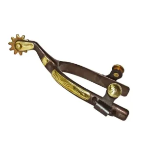 Ultime Pezzi SPERONI WESTERN BRUNITO DECORO LUCIDO