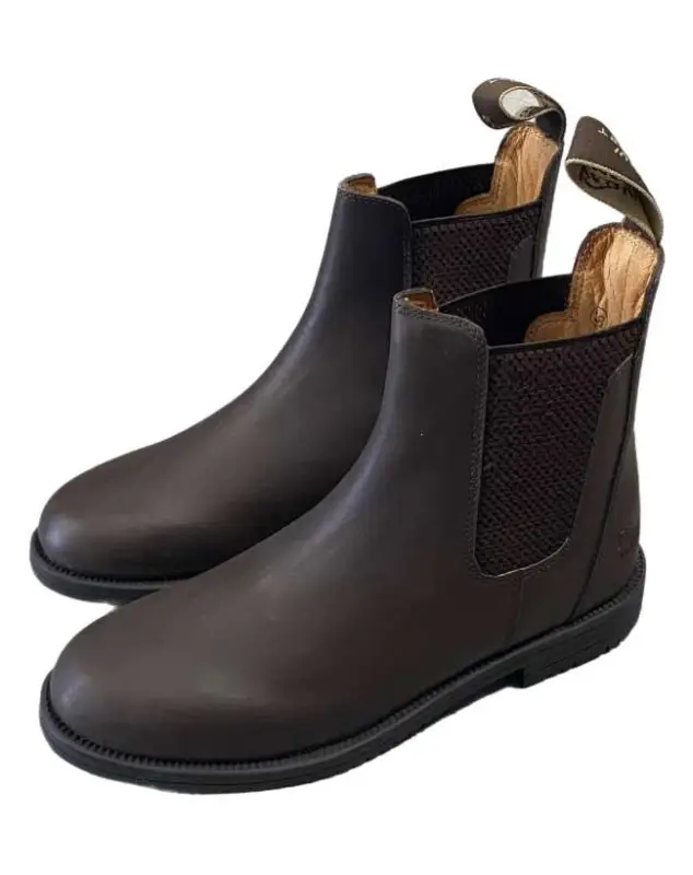 STIVALETTI MARRONI IN PELLE PER EQUITAZIONE Offerta Lampo