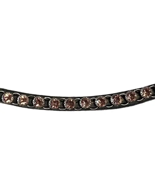 Compra Adesso FRONTALINO IN CUOIO CON PIETRE ROSA