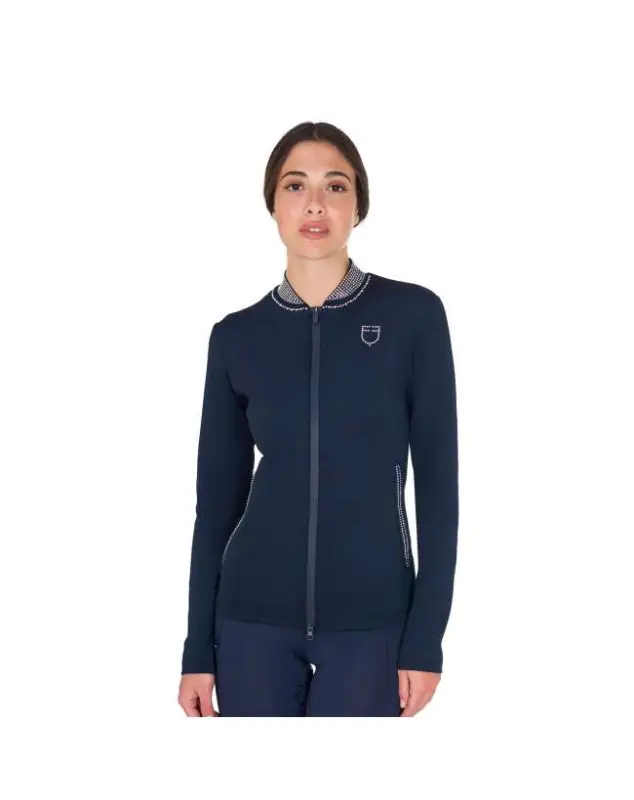Occasione Imperdibile FELPA TECNICA EQUESTRO DONNA CON ZIP E STRASS