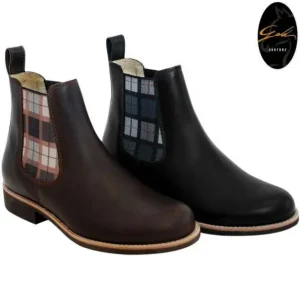 Acquista Ora STIVALETTI DA EQUITAZIONE IN PELLE CON ELASTICO QUADRETTATO