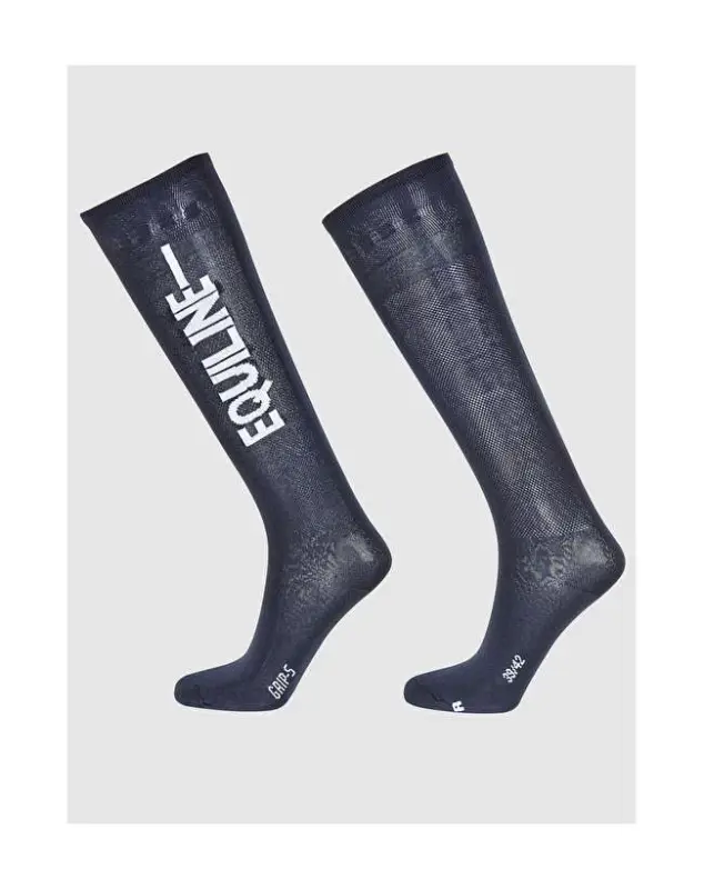 CALZE EQUILINE UNISEX BLU E NERE GRIP Offerta Del Giorno