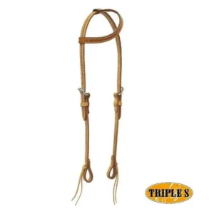 Promozione TESTIERA WESTERN TRIPLE S AD ORECCHIO IN CUOIO DECORATO