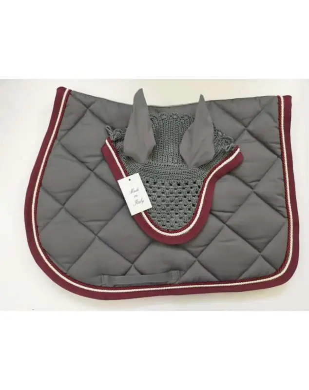 CORREDO PERSONALIZZATO GRIGIO CON BORDEAUX Pagamento Sicuro