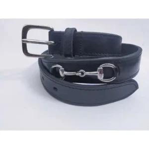 CINTURA IN CUOIO CON FILETTO ARGENTO Offerta Lampo