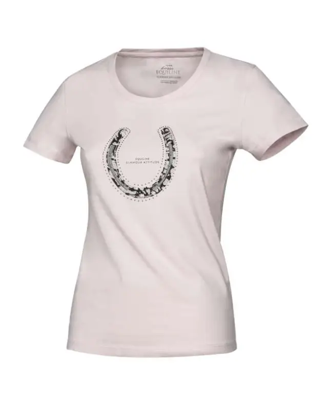T-SHIRT EQUILINE DONNA CON STAMPA STAFFA E BRILLANTINI A Buon Prezzo