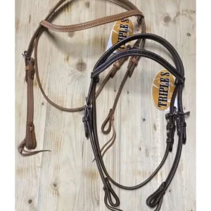 TESTIERA WESTERN TRIPLES IN CUOIO BASKET Subito Disponibile