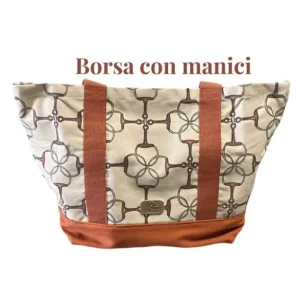 Acquista Ora BORSA IN STOFFA STAMPA TEMA EQUESTRE