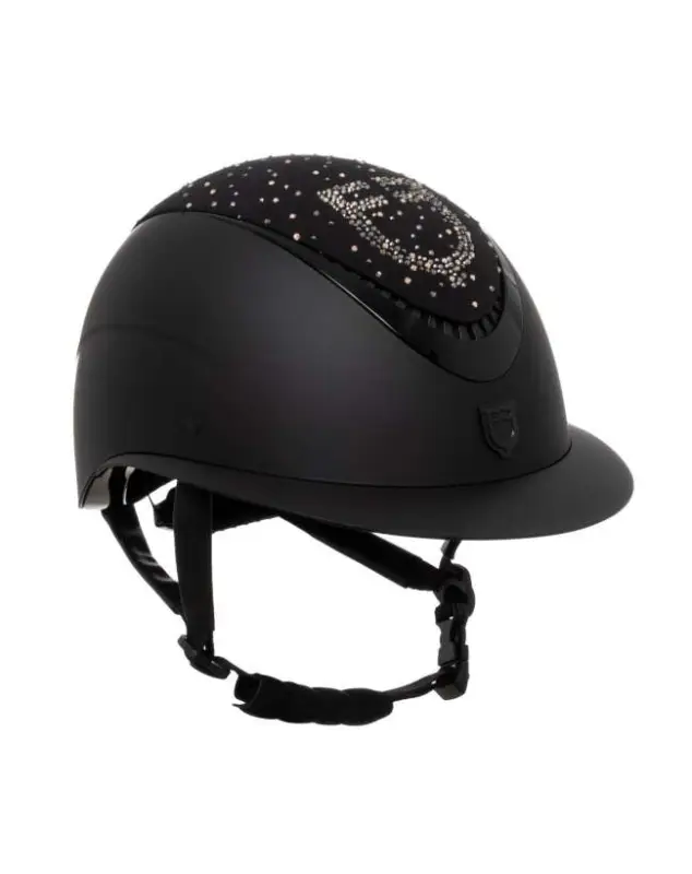 Promo Stagionale CASCO EQUESTRO OPACO VISIERA LARGA CON STRASS