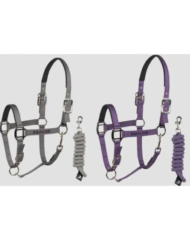 Prezzo Di Fabbrica SET CAPEZZA E LUNGHINA EQUILINE GRIGIA E VIOLA