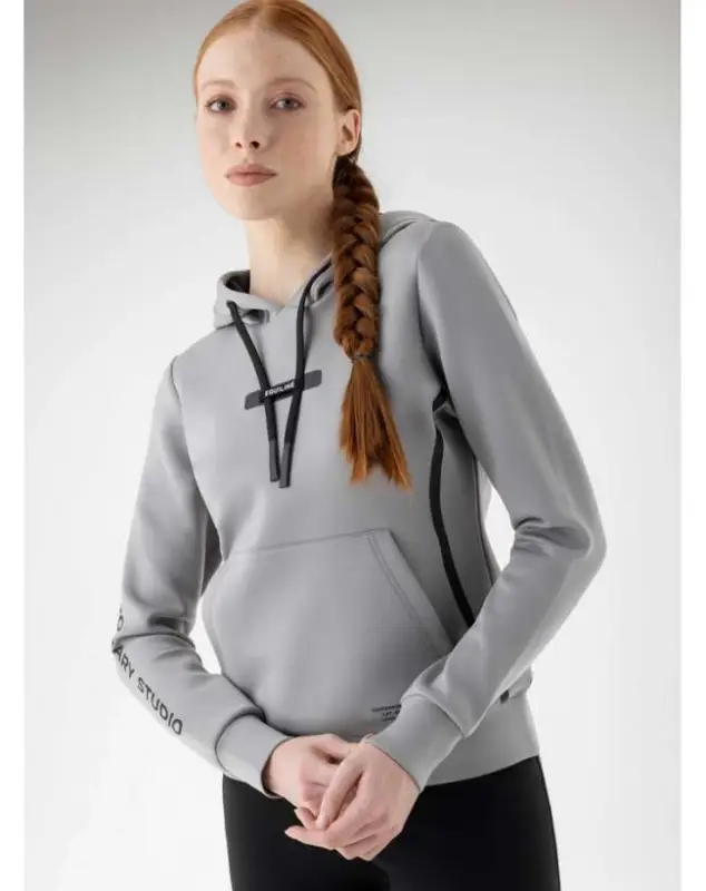FELPA EQUILINE DONNA GRIGIA TECNICA CON CAPPUCCIO Offerta Del Giorno