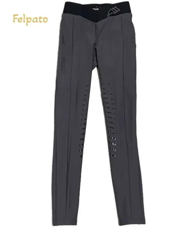 Di Tendenza LEGGINGS EQUILINE GRIGIO FULL GRIP FELPATO