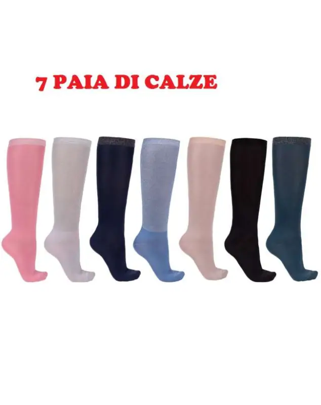 Più Venduto BOX 7 PAIA DI CALZE SOTTILI CON GLITTER