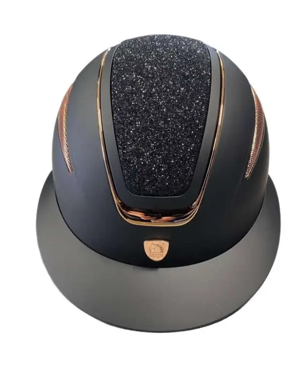Bestseller CASCO EQUITAZIONE TATTINI ARIETE GLITTER E VISIERA POLO