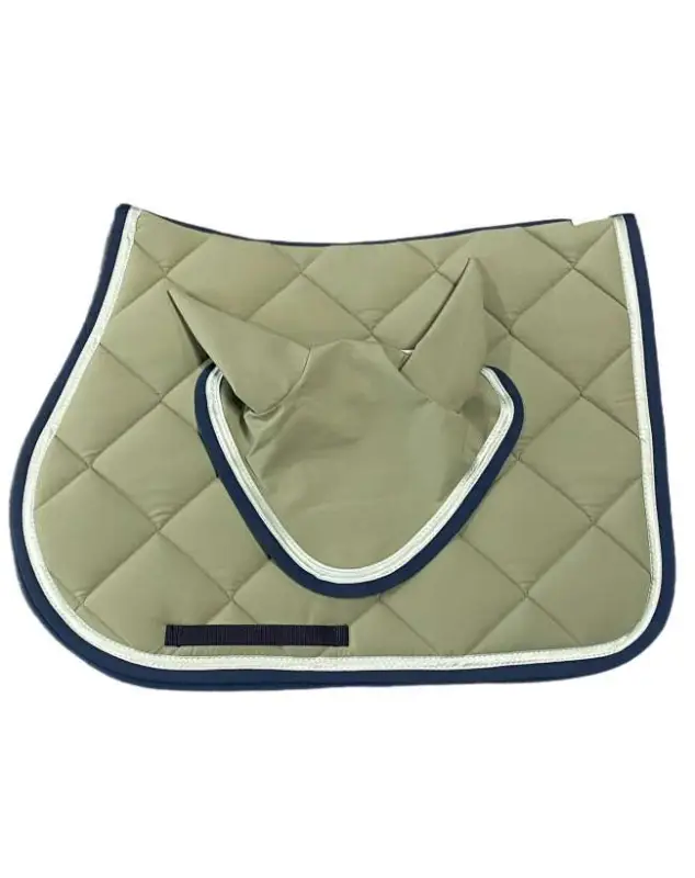 COMPLETO VERDE SOTTOSELLA E CUFFIA PER CAVALLO Offerta Lampo
