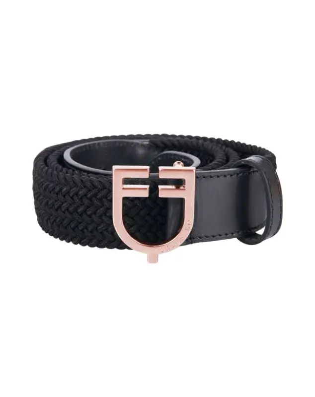 CINTURA EQUESTRO ELASTICO E CUOIO FIBBIA ROSEGOLD Scelto Dai Clienti